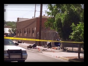 The scene just after last week's apparent homicide of a homeless woman.