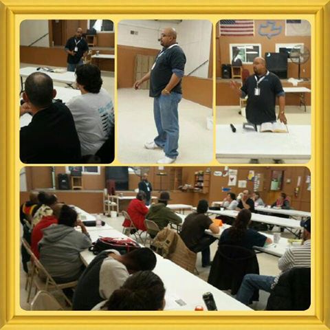 Resident Service Supervisor Marcos Atwood shares his story with a recent life recovery class at Joy Junction.