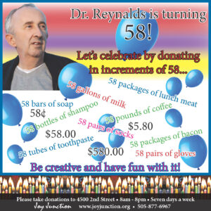 He's turning 582 - donate in 58 increments