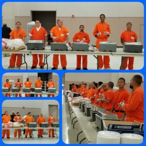 Inmates volunteering at the 2016 Joy Junction community wide Thanksgiving dinner at the Albuquerque Convention Center.